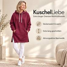 Lade das Bild in den Galerie-Viewer, KuschelLiebe – extra langer Oversize-Wohlfühlhoodie | deckenweich, warm & vorteilhaft geschnitten