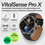 VitalSense Pro X - Gesundheits-Smartwatch mit Lederarmband (2026) - Sonderaktion 1+1 Gratis