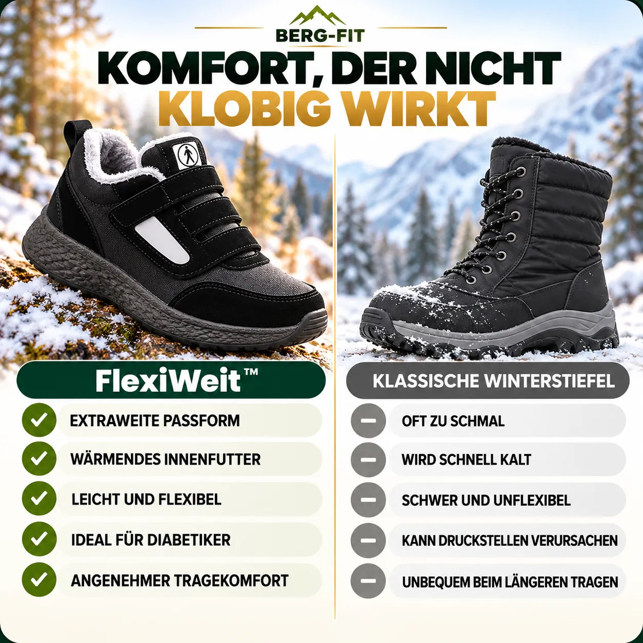 FlexiWeit – Extraweite Komfortschuhe für Diabetiker und geschwollene Füße