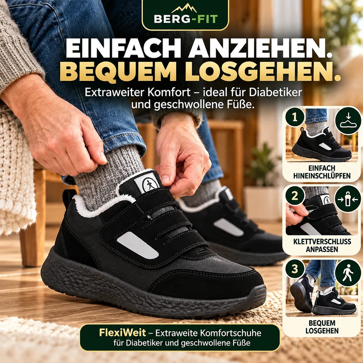 FlexiWeit – Extraweite Komfortschuhe für Diabetiker und geschwollene Füße