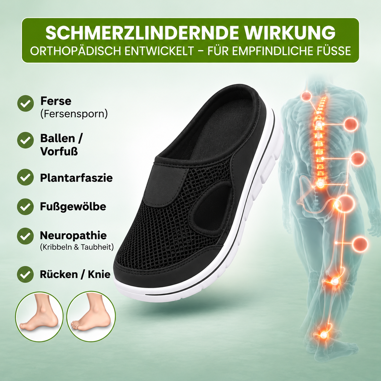 Footstep Pro - ergonomische schmerzlindernde Komfort-Schuhe
