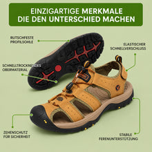 Lade das Bild in den Galerie-Viewer, GrundFest Herren-Sandale aus Leder | Geschlossene Zehenkappe · Robuste Sohle · Rutschfest
