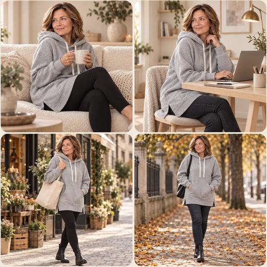 KuschelLiebe – extra langer Oversize-Wohlfühlhoodie | deckenweich, warm & vorteilhaft geschnitten