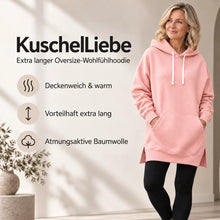 Lade das Bild in den Galerie-Viewer, KuschelLiebe – extra langer Oversize-Wohlfühlhoodie | deckenweich, warm &amp; vorteilhaft geschnitten
