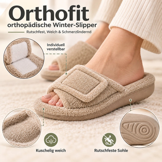Orthofit - orthopädische Winter-Slipper | Rutschfest, Weich & Schmerzlindernd