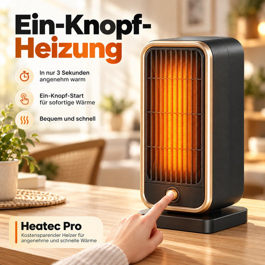 HEATEC Pro - energiesparende tragbare Komfortheizung mit hoher Heizleistung & Sicherheitssystem ohne Installation | Bis 20 m²