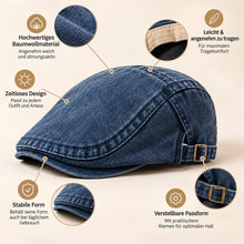 Lade das Bild in den Galerie-Viewer, Vintage Jeans-Schiebermütze aus Bio-Baumwolle – Handgefertigt
