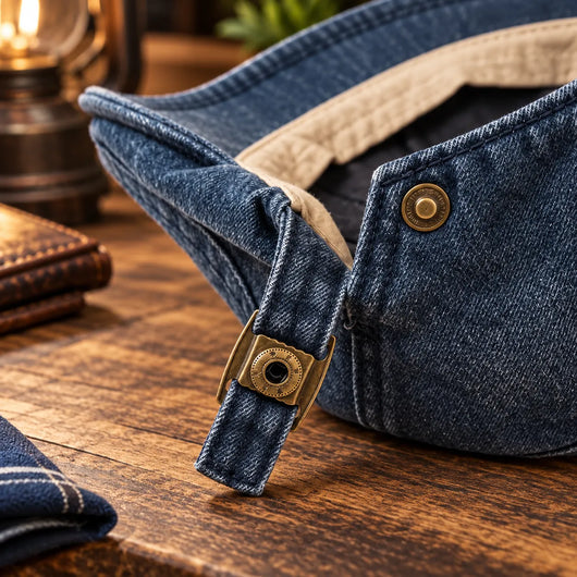 Vintage Jeans-Schiebermütze aus Bio-Baumwolle – Handgefertigt